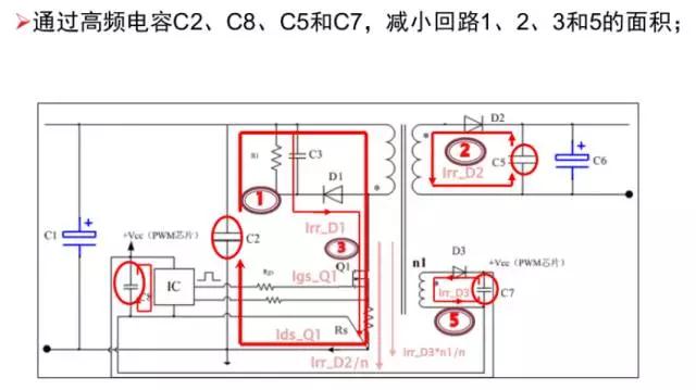 電源適配器利用高頻電容，減少回路面積